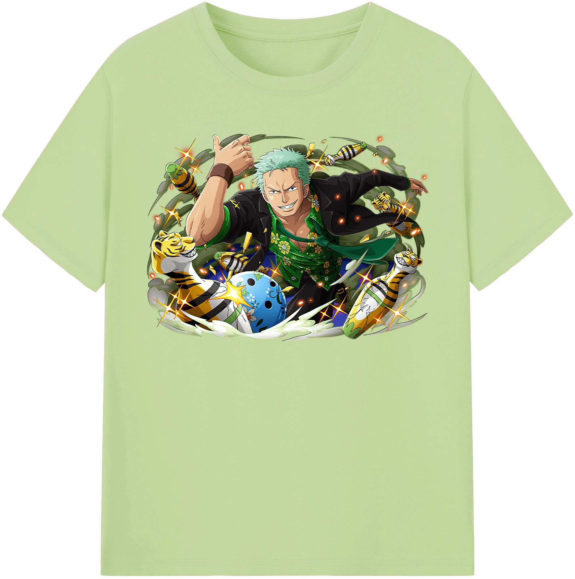 ワンピース ロロノア・ゾロ ONE PIECE Roronoa Zoro 綿100％半袖Tシャツ（フロントプリント）